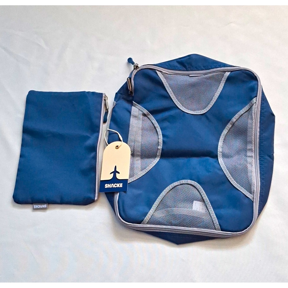 SHACKE Travel Packing Cube Luggage Organizer Bag w/ Mesh Panels Blue MPN E2505